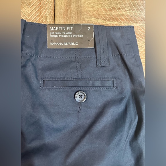 NEW Banana Republic Navy Womens Martin Fit Cropped Pants Capri Wide Leg NWT 2 - Picture 11 of 16